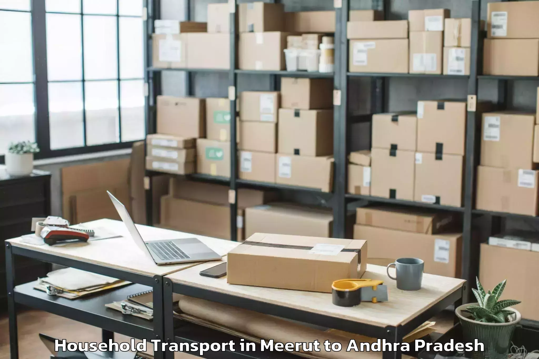 Top Meerut to Musunuru Household Transport Available